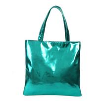 Laser bag candy color large bag women's tote bag college student class commuting tote bag fashion shopping bag žalia