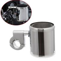 Universal Motorcycle Adjustable Plastic Cup Holder Chrome Handlebar Drink Bottle Holder For Harley Honda Yamaha Dyna Road King sidabras