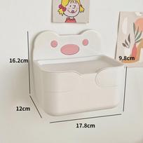 Sieninis pakabinamas servetėlių laikiklis, buitinis tualetinis perforuojamas ruloninio popieriaus laikymo dėžutė, animacinis tualetinio popieriaus laikiklis pieno baltumo spalva