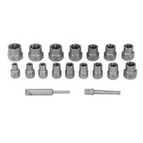 18Pcs Screw Extractor Broken Bolt Damaged Nut Remover Removal Tool for Maintenance