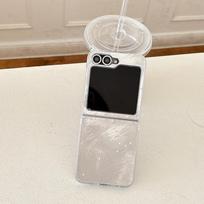 For Samsung Zflip 6 Flip Folding Screen Zflip 7 Phone Case Solid Color Glitter W24flip Simple Anti Drop For  Samsung ZFlip3