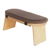 Ergonomic Bamboo Meditation Bench - Foldable Prayer Stool with Soft Cushion for Yoga/Posture Support (Coffee/Gray/Green Color) kava