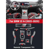 Atsparus įbrėžimams automobilio interjero centrinės konsolės, multimedijos skydelio, navigacijos TPU apsauginė plėvelė, skirta BMW I3 I4 -2024 Lipdukas Left rudder driving juoda