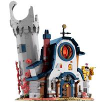 MOC Gatvės vaizdo scena Miško namelis Pelėda Magijos namas Statybiniai blokeliai Pelėdos trobelė Architektūra Animacinis modelių rinkinys Raganių žaislai Dovana Paper Manual