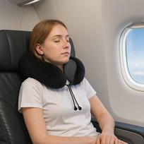 Travel Neck Pillow Black 27 x 26 x 14 cm Viscoelastic Foam