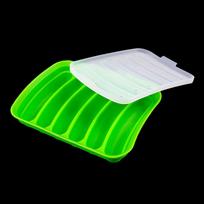 Silicone World DIY Silicone Sausage Molds With Lid Baby Complementary Food Baked and Steamed Ham Hot Dog Making Mold Baking Tool žalia