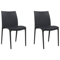 Garden Chairs 2 pcs Anthracite 50 x 46 x 80 cm Polypropylene