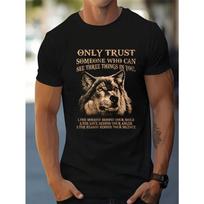 Men's Wolf Pack Motivational T-Shirt | Big & Tall Sizes, Breathable Loose Fit Crew Neck Tee, for Casual & Formal Wear - All-Season Comfort S juoda