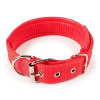 Adjustable Nylon Pet Dog Collar for Small Large Dogs Sturdy Puppy Big Dog Collars Pitbull Pug Products for Pets Honden Halsband (Red,S) raudona