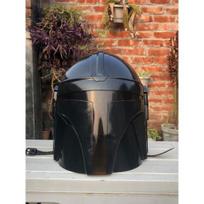 Mandalorian juodas, sidabrinis, auksinis šalmas plieninis Helovino Boba Fett dėvimas replika juoda