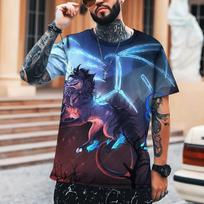 Frozen War Wolf Flame Wolf 3D Printed Men's Jacket Round Neck Design Cool Fashion Street Trendy Men's High Quality Clothing 5XL XL