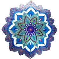 Funny 3D Mandala Wind Chime Butterfly Four-leaf Clover Rotating Pendant Stainless Steel Hanging Wind Spinner Garden Decoration (as the picture,11cm 4.33in)
