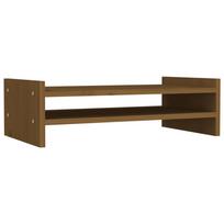 vidaXL Monitor Stand Honey Brown 50 x 27 x 15 cm Solid Pine Wood