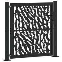 vidaXL Garden Gate Black 100 x 100 cm Steel Trace Design