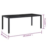 9 piece Garden Dining Set Poly Rattan Black