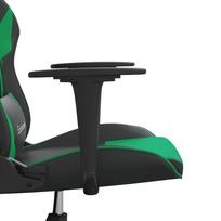 Gaming Chair with Massage Function Black and Green Artificial Leather