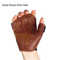 Anti slip Cowhide Fitness Gloves, Pull-up Horizontal bar Training, Anti Cocooning, Weight Lifting Protective Gloves S (Palm Width 7-8.1 cm) brown