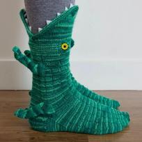 1 Pair Creativity Knit Crocodile Sock Leisure Athletic Sports Crew Dress Christmas Knitted Crocodile Socks Mid-calf Animal Socks One Size
