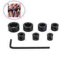 8 vnt. 3–12 Mm grąžto matuoklio gylio stabdymo antkakliai padėties nustatymo įtaisas šešiakampis veržliaraktis 7pcs