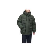 PUMA Logo Print Hooded Down Jacket Men Outerwear Green 932542-02 XL gray