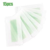 15 Sheets New Facial Summer Professional Hair Removal Wax Paper Lip Sticker Ladies Face Non-Permanent Mustache Lip Hair white