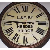 Lancashire & Yorkshire geležinkelio LYR Viktorijos laikų stiliaus laikrodis, Hebden Bridge stotis gray