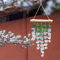 Glass Wind Chime Home Decor DIY Elegant Handcraft Hanging Windchime Random Color for Mother's Day