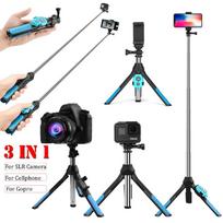 3 viename sulankstomas belaidis trikojis asmenukių lazda su Bluetooth nuotolinio valdymo pultu, ištraukiamas monopodas iPhone kamerai, Gopro