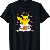 Pokémon - Halloween Pikachu Candy Bag T-Shirt S juoda