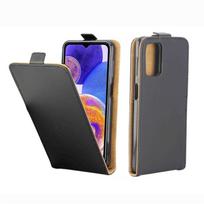 Samsung Galaxy A23 5G vertikalus atverčiamas odinis telefono dėklas su kortelių laikikliu For Samsung Galaxy A23 5G juoda