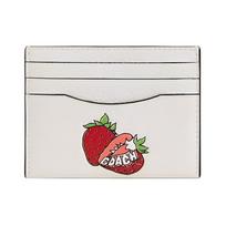 COACH Card Case 10 Strawberry Graphic Leather Card Case Regular Women's White White balta