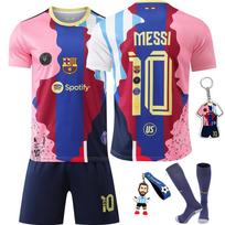Vaikų futbolo marškinėlių komplektas Messi 10 Atminimo Daugiaspalvis su mažomis dovanėlėmis Poliesterio Sportinė apranga 100-110 CM įvairiaspalvis