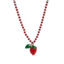 Playful Dopamine Theme Fruit Pendant Necklace Banana Strawberry Orange Charm Colorful Beads For Women Jewelry 1
