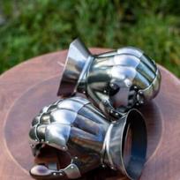 Viduramžių  Dark Wolf  Gauntlets Spyruoklinio plieno rankų apsauga Šarvuotos pirštinės
