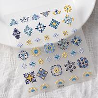 5D Bohemijos nagų lipdukai moterims manikiūro nagų dailės lipdukai, siuvinėjimo Boho dizainas TS-074