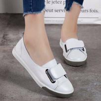 Women's Leather One-step Lazy Shoes Flat-bottomed Sneakers 41 balta