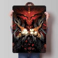 Diablos Metalinis Ženklas Pritaikomi Žaidimų Plakatai Žaidimų Kambario Dekoras Vyriškas Vintažinis Skardos Ženklas Žaidėjo Kambario Dekoras Sienos Menas 7.9x11.8In(20x30cm) black