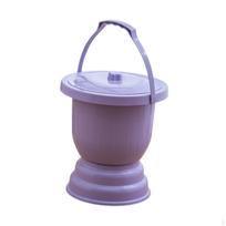 Chamber Pot Portable Spit Night Urinal Container with Handle Lid for Car Home violetinė