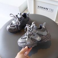 2024 Girls' Lightweight Sports Sneakers - Soft Sole, Big Kids, Spring/Autumn/Winter 5 pairs, sizes 21-25 pilka spalva
