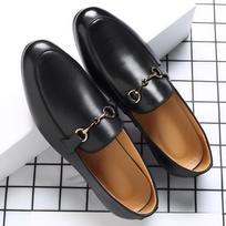 Men's Casual Shoes Genuine Leather Mens Classic Retro Buckle Loafers Moccasins Men Comfortable Outdoor Driving Flats for daily use 38