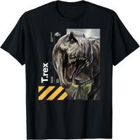 Jurassic World Rebirth Tyrannosaurus Covert Mission T-Shirt S juoda