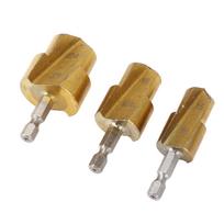 3PCS PPR Pipe Reamer Bits High Carbon Steel PVC Pipe Fitting Expander Step Drill Bit Kit Hex Shank 19mm 24mm 31mm
