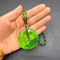Green Amber Beeswax Necklace Water Drop Pendent Necklace For Women Unisex Lucky Safety Long Pendant Sweater Chain Ornaments