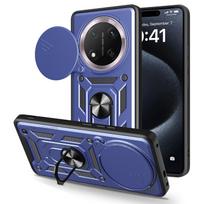 For Honor Magic7 Lite Case Shockproof Slide Lens Protector Phone Cover For Honor Magic 7 Lite Case With Car Holder Ring Fundas HONOR Magic7 Lite mėlyna