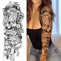 1 Sheet Poseidon God Zeus Temporary Tattoos For Men Adult Full Arm Sleeve Fake Large Size Tattoo Sticker Transferable Disposable China Mainland