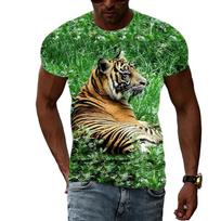 Nauji madingi 3D spausdinti gyvūnų tigro grafikos marškinėliai Vasaros laisvalaikio tendencija Hip Hop harajuku stiliaus marškinėliai trendyol vyrų parduotuvė S