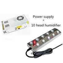 DC 48V Electric Air Humidifier Ultrasonic Atomizer Industrial 10 Head Humidifier Fog Machine Mist Maker & 110/220V Power Supply balta
