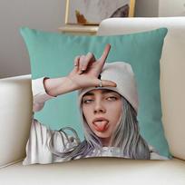 Singer B-Billie-Eilish Personalized Pillow Cover Kids Bedroom Wild Party Decor Pillowcase Kid Birthday Shower Gift 16x16Inch