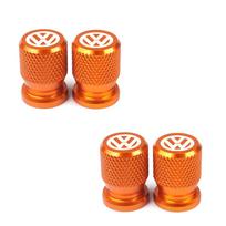 VOLKSWAGEN 4 vnt. Automobilio rato padangos vožtuvo dangteliai Aliumininiai sandarūs dangteliai Ženklelis Emblema VW Volkswagen Golf Polo Passat Tiguan To raudona