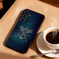 C-Compass S-Sailor Phone Case For Samsung S26,S25,24,23,22,30,21,10,9,Ultra,Plus,Lite,Black Soft Case Samsung S21 s305G